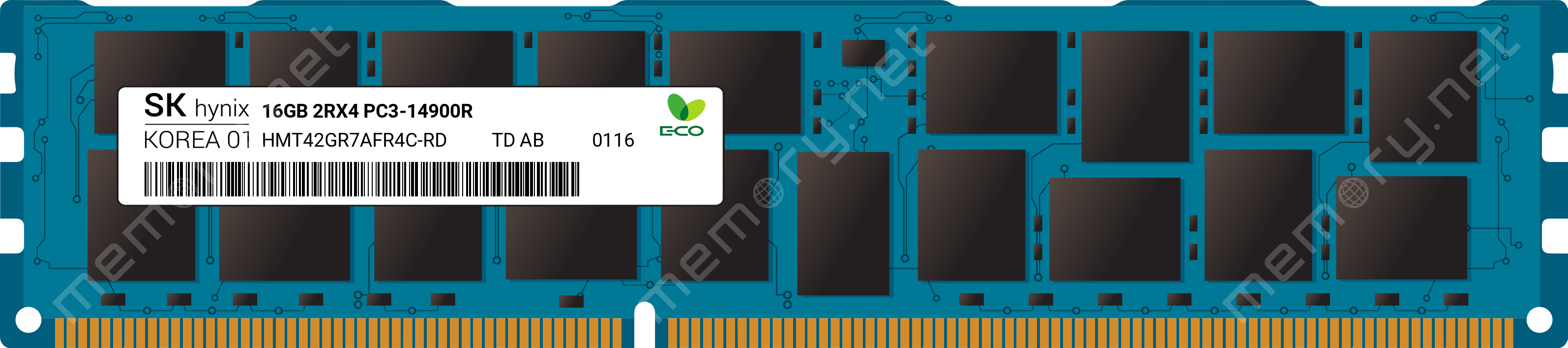 HMT42GR7AFR4C-RD SK Hynix 1x 16GB DDR3-1866 RDIMM PC3-14900R Dual Rank x4  Module