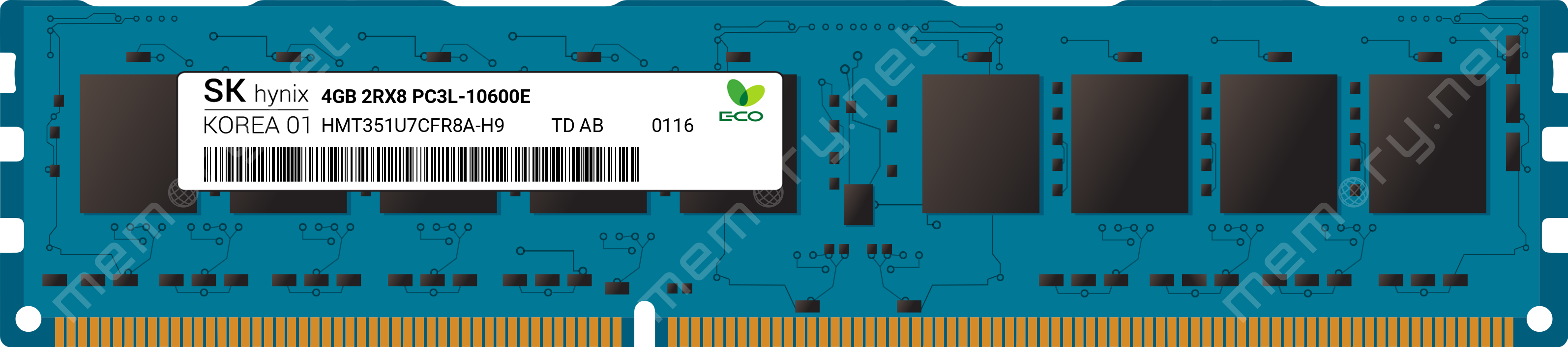 HMT351U7CFR8A-H9 - SK Hynix 1x 4GB DDR3-1333 ECC UDIMM PC3L-10600E Dual  Rank x8 Module