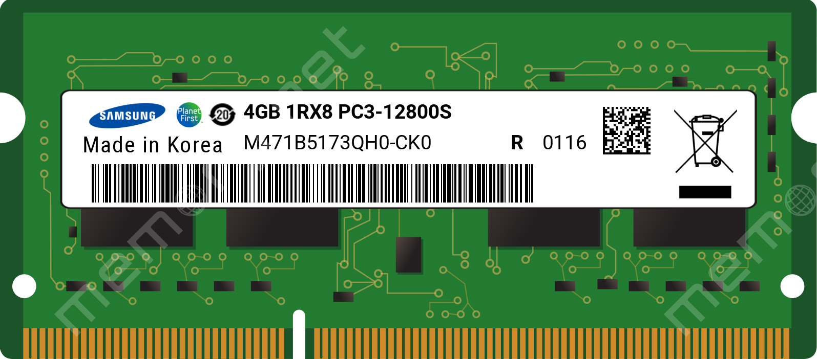 M471B5173QH0-CK0 - Samsung 1x 4GB DDR3-1600 SODIMM PC3-12800S 