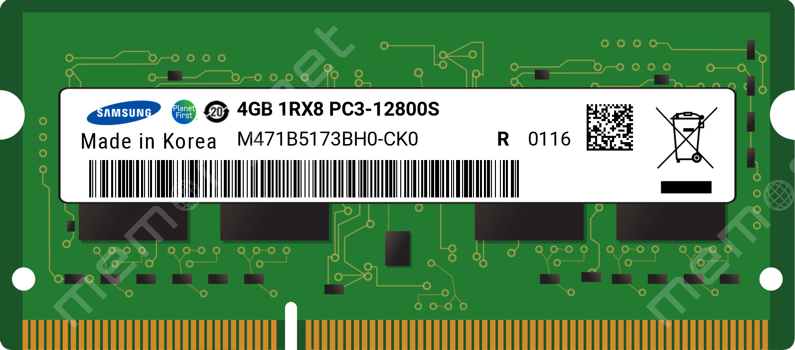 M471B5173BH0-CK0 - Samsung 1x 4GB DDR3-1600 SODIMM 