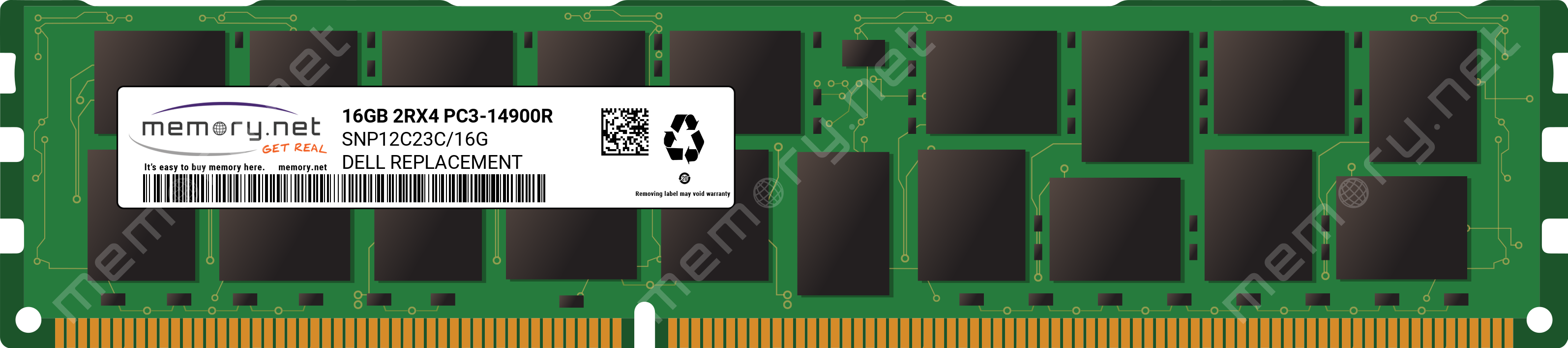 1x16GB PC3-14900 ECC Registered RDIMM Memory for DELL PowerEdge R620 MemoryMasters Dell Compatible SNP12C23C/16G A7187318 16GB 