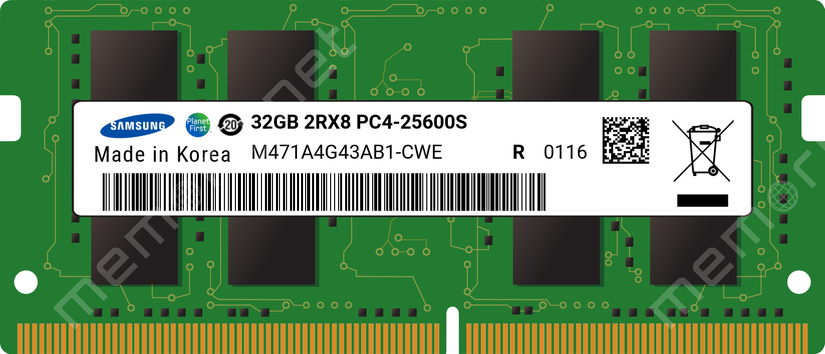 M471A4G43AB1-CWE - Samsung 1x 32GB DDR4-3200 SODIMM PC4-25600S Dual Rank x8  Module