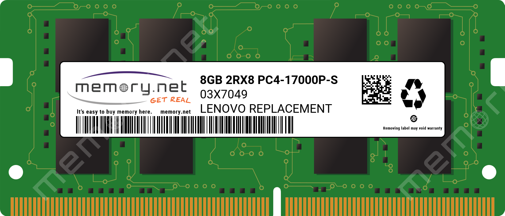 03X7049 - Lenovo 1x 8GB DDR4-2133 SODIMM PC4-17000P-S Dual Rank x8  Replacement