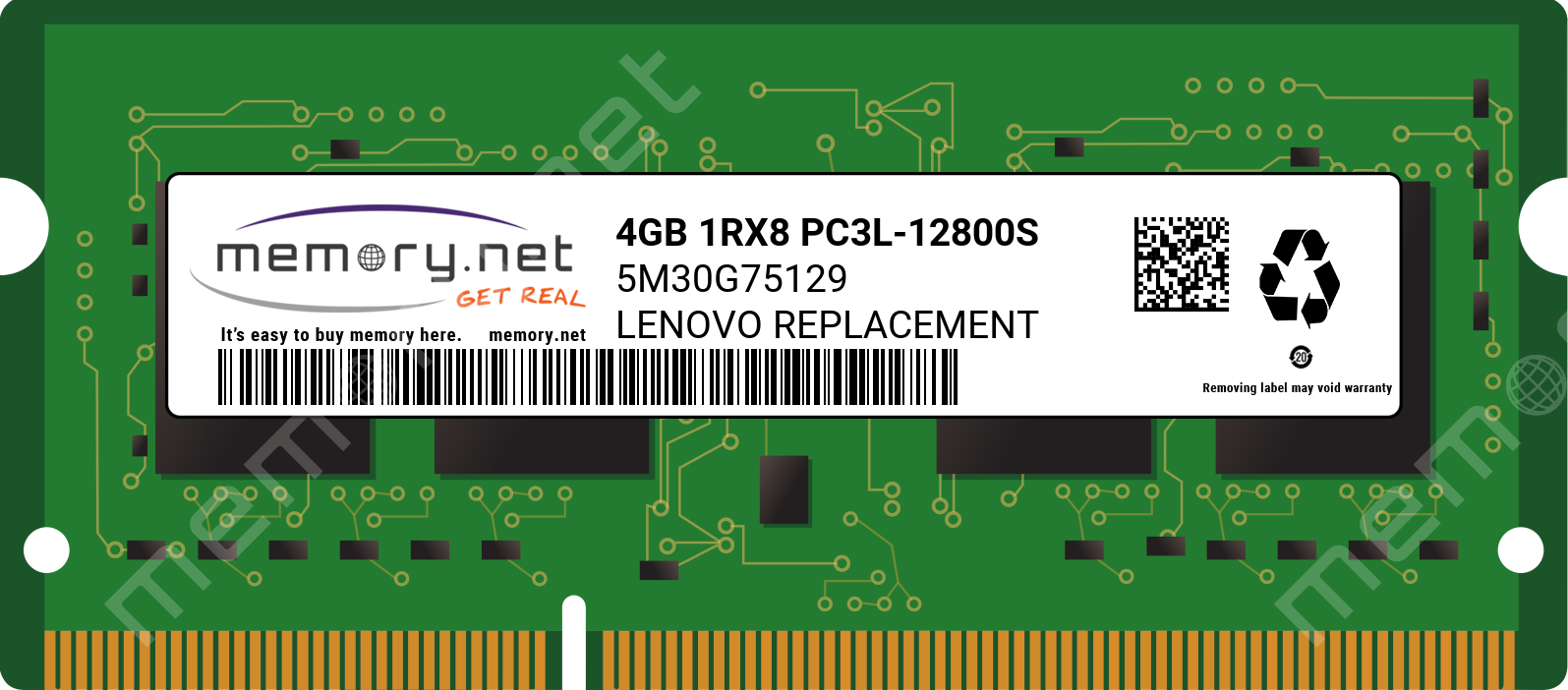 5M30G75129 - Lenovo 1x 4GB DDR3-1600 SODIMM PC3L-12800S 
